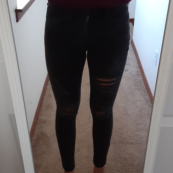 American Eagle Outfitters Green Hi-Rise Jeggings - Picture 2 of 5